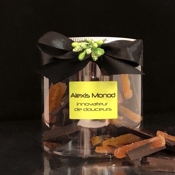 Boîte de chocolat concassé noir aux écorces d’oranges confites - Chocolaterie et confiserie à Nice
