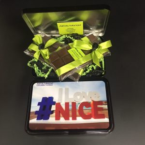 Chocolaterie Alexis Monod - Boîte de deux tablettes de chocolat I LOVE NICE V2